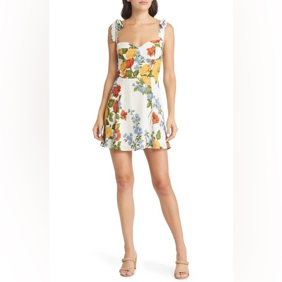 REFORMATION Niara floral-print Crepe Mini Dress In Formosa Crepe Size 2 - Picture 15 of 15